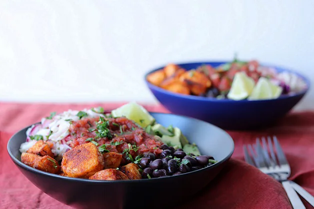 Fish taco rice bowls